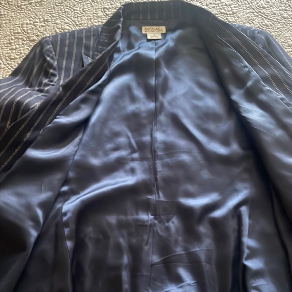 Michael Kors Navy Pinstripe Blazer - Picture 6 of 8